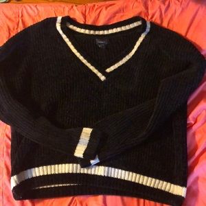 Black and white sweater.